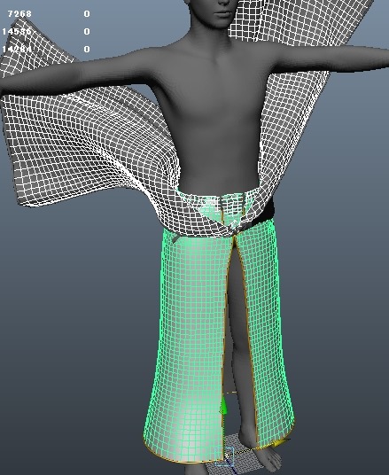スカイハイを仕上げる。４６ スカートモーフ作り直し。【Autodesk Maya 2014 nCloth】